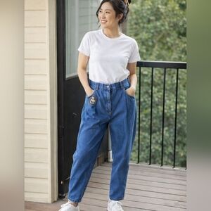 1980s Together! Mom Jeans Size 16 / Waist 29 Embroidered Teddy Bear Applique VTG